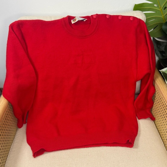 Busnel Sweaters - Vintage Busnel Anchor Wool Sweater